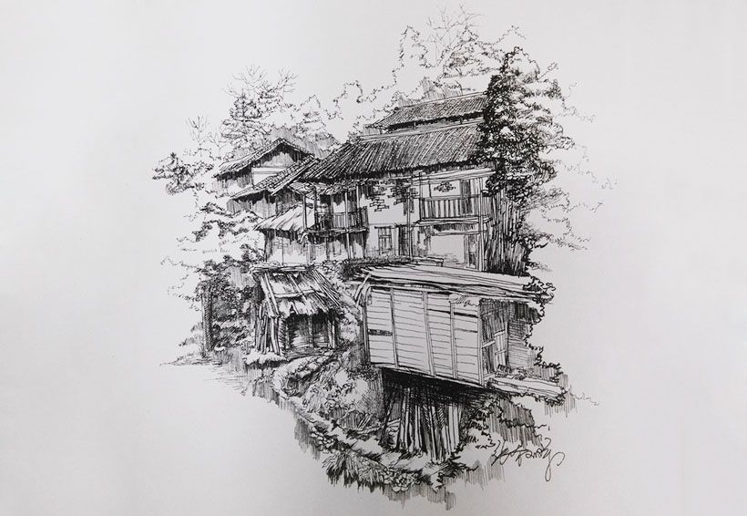 素描风景